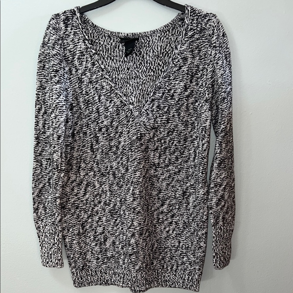 Lane Bryant Black and White V-Neck Sweater